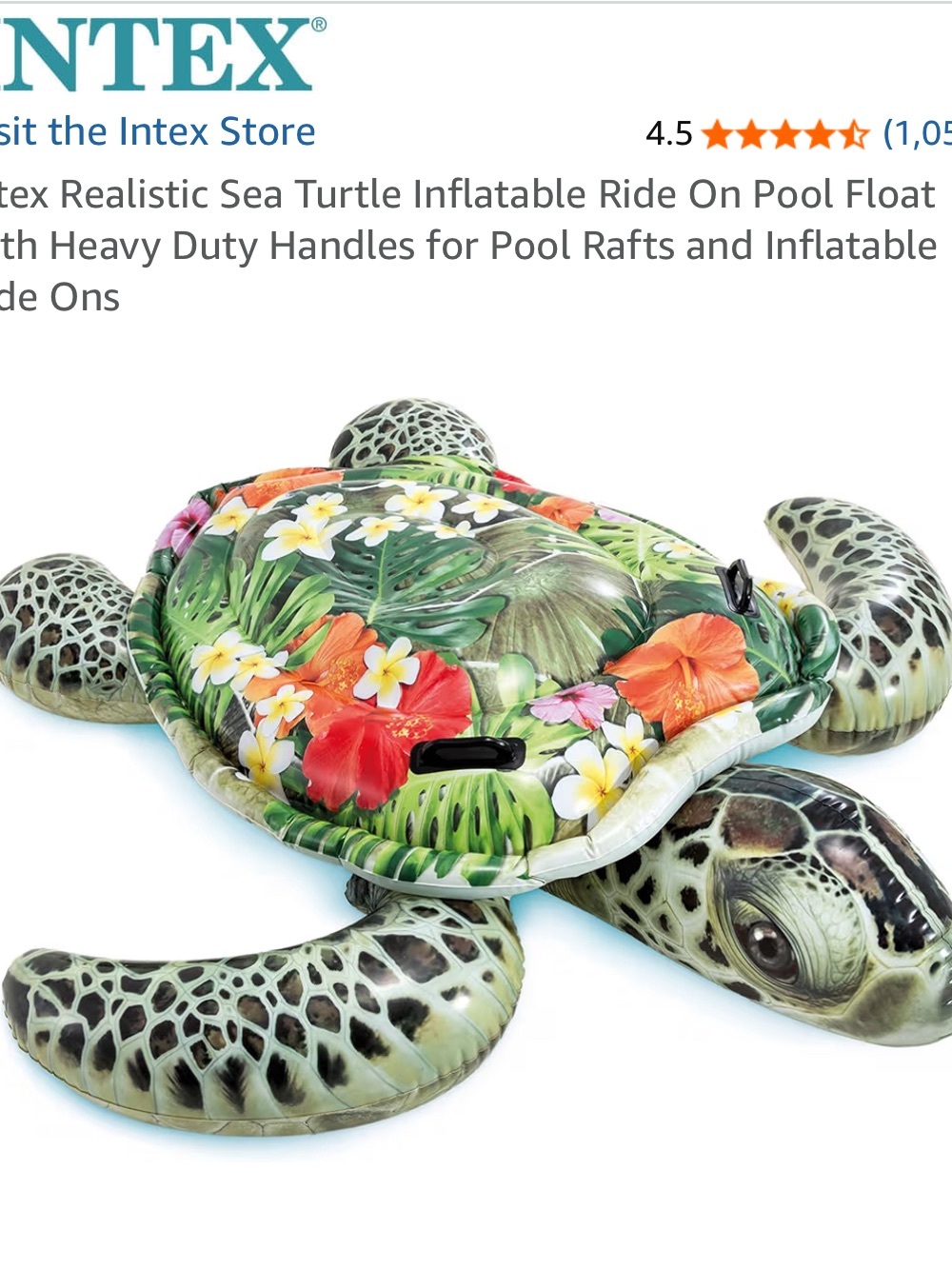 Intex Kids Floral Sea Turtle Ride-On float - Picture 4 of 4